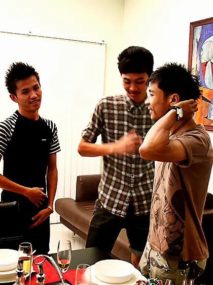 Asian studs black white