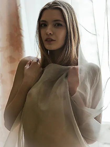 Horny blonde girl shows