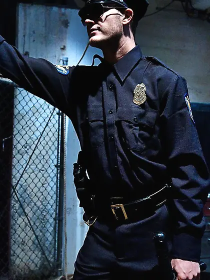 Horny police officer fucks