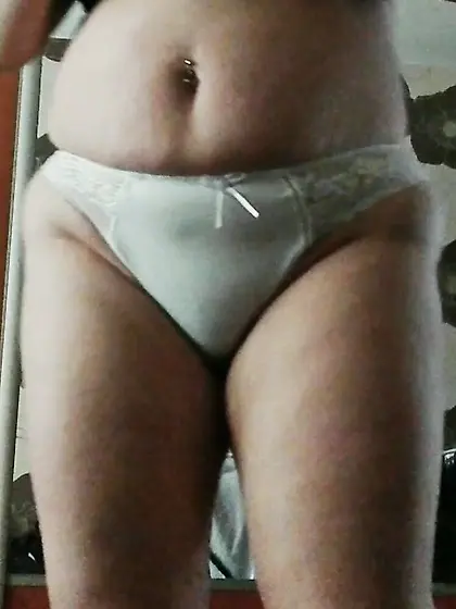 wife in white panties