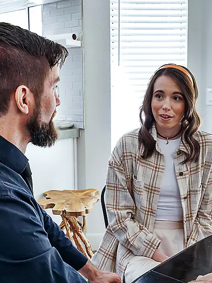 Tiny teen Brooke Johnson sucks big cock in 69 position before ge