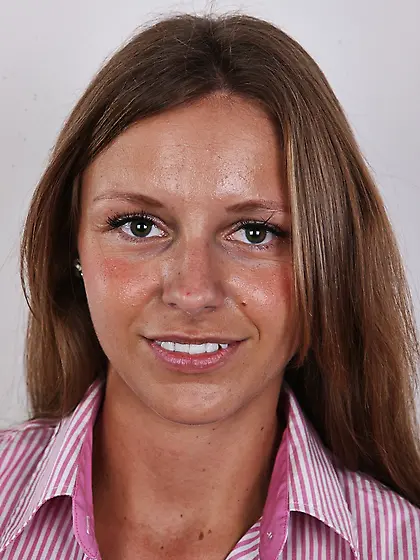 Busty fair-haired chick pink