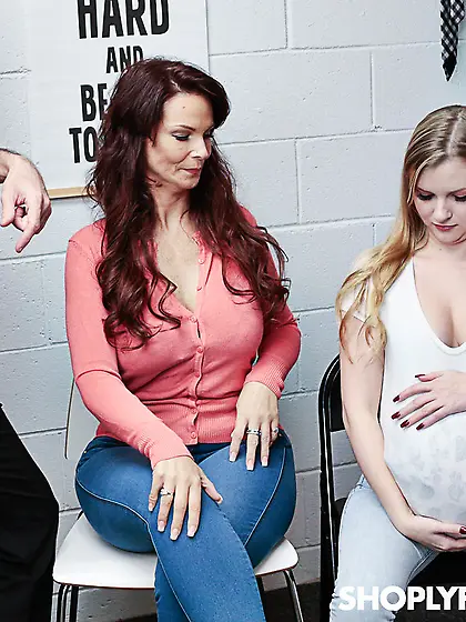 Wrex Oliver cums on Harlow West and Syren De Mer's big tits