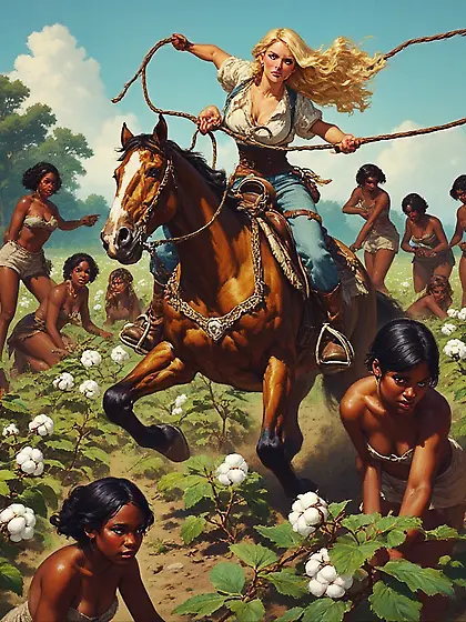 plantation mistress and slaves