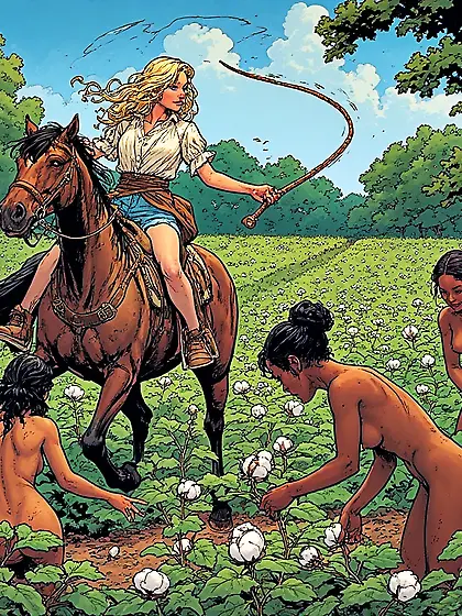 plantation mistress and slaves