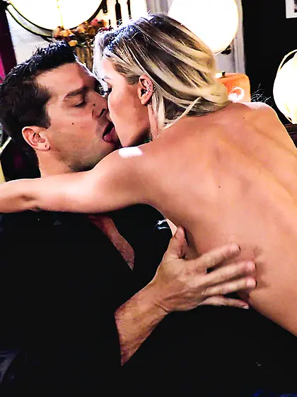 Jessa Rhodes gets oiled up and fucked through the hole in her fi