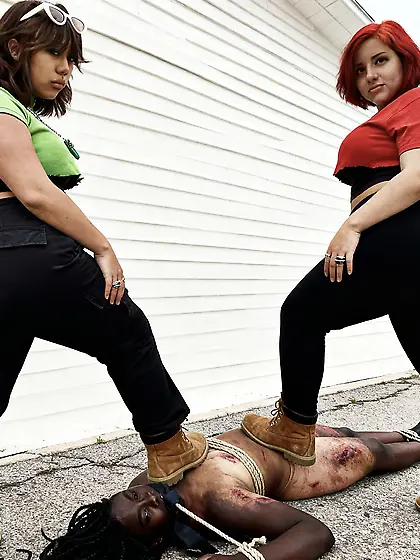 Two Pawgs Trample Dead Negro Girl