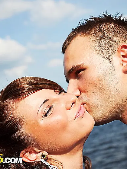 Gang bang in fresh air with slutty bride