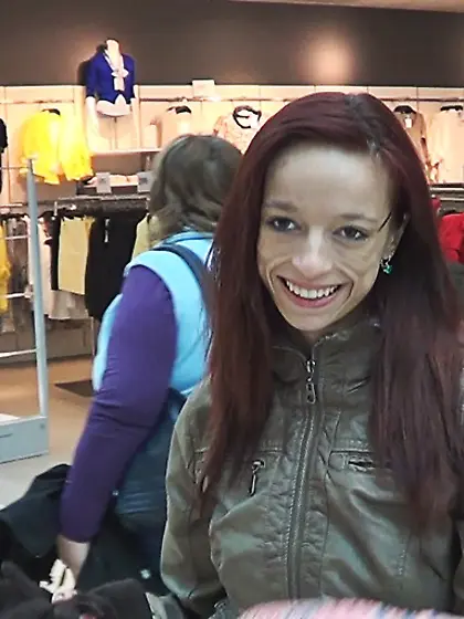 Slender redhead big boobs