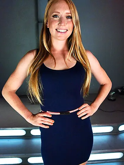 Long haired blondie ready