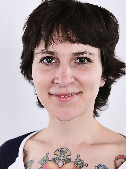 Interesting brunette covered colored