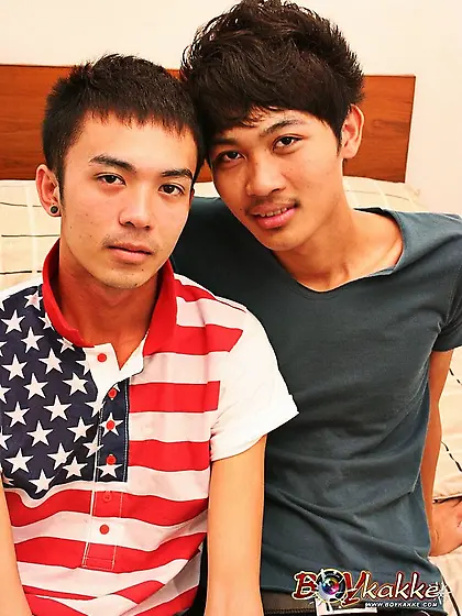 Skinny asian dudes red