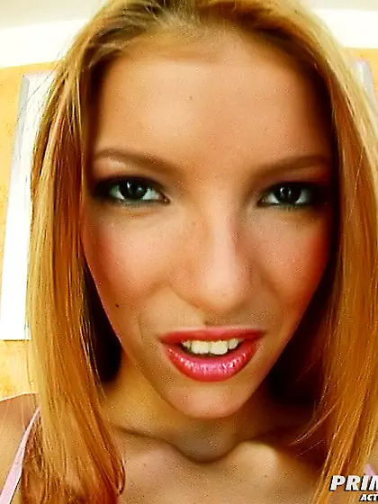 Redhead huge tits white