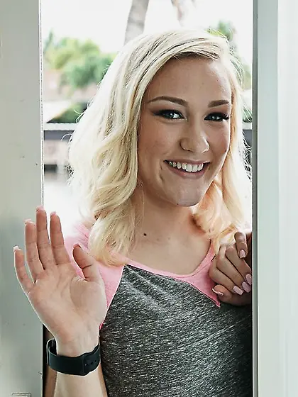 Curvy American teen gets cum on her tits...