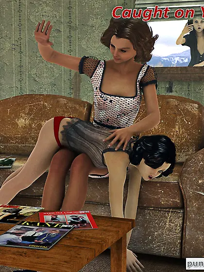 Girl records her friend getting spanked