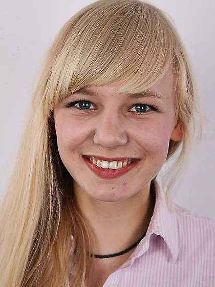 Teen blonde takes pink