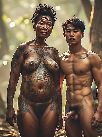 Young Asian Boy ends up with African Warrior