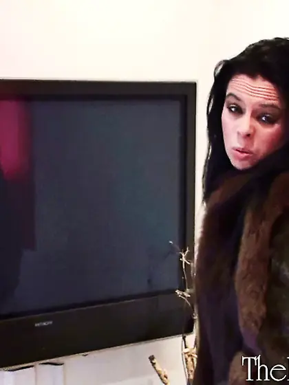 Small-titted brunette stockings wearing