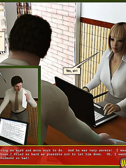 Naughty blonde secretary spanked