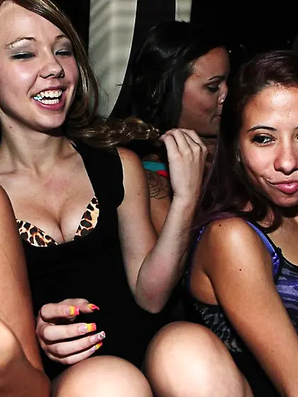 Crazy party girls fucking each other's dripping pussies in