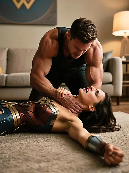 Wonder Woman strangled