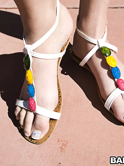 Danica Dillon takes her pink thongs off and then blows her lover