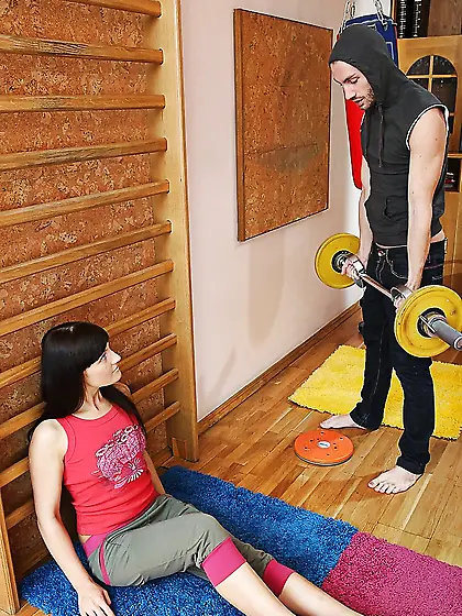 Hot lovely Rusian girl nailed in ass by athletic stepbrother in