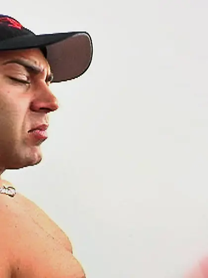 Brunette white top gaped