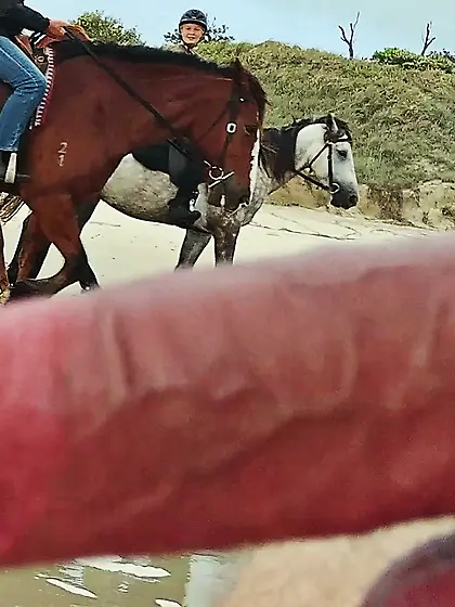 Public erection flasher CFNM beach exhib 4 ladies