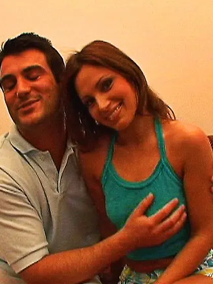 Szilvia Lauren kneels before her hung lover and slurps on big st