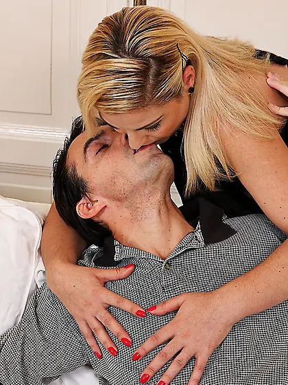 Tiny tits hot milf footjob