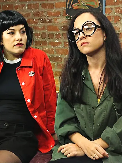 Little miss contends with several dicks 