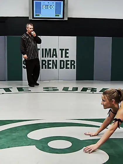 Blonde gal with big naturals gets drilled...