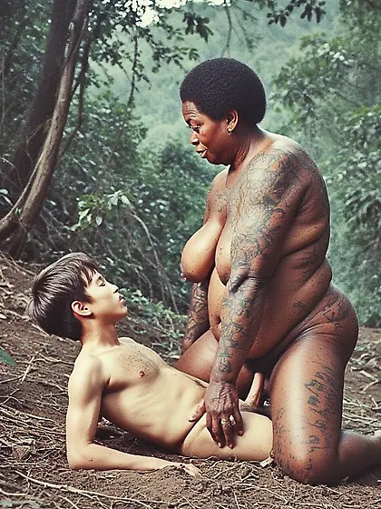 Young Asian Boy ends up with African Warrior