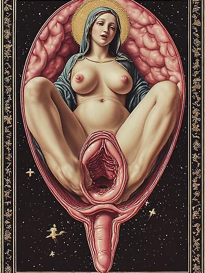 Mary,  Ready For Insemination By God,  Her Son