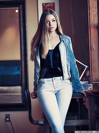 Lana Lea wears plenty of denim and then strips naked as well