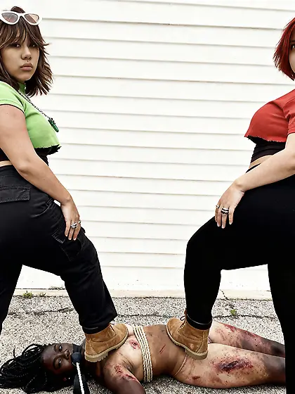 Two Pawgs Step On Dead Nigger Girl