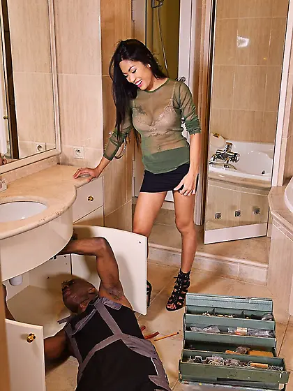 Whore roughly fucked in the bedroom