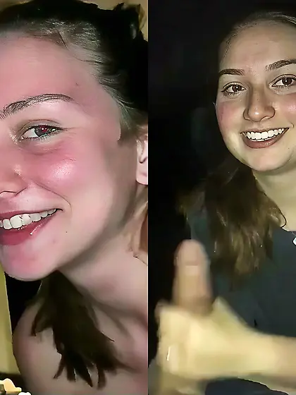 Cutie loves giving head on camera