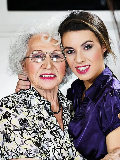 Horny granny enjoys pussy-eating