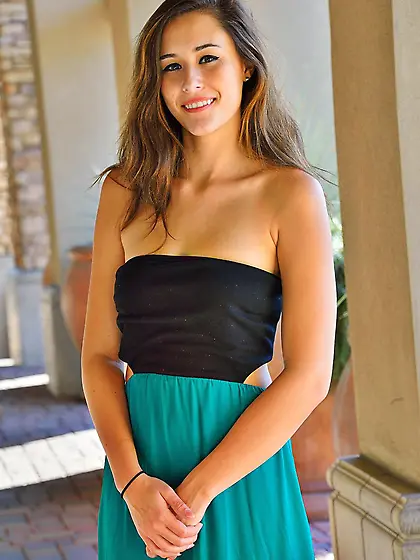 Naughty girl Bailey DDG is not too shy to get naked outdoors in