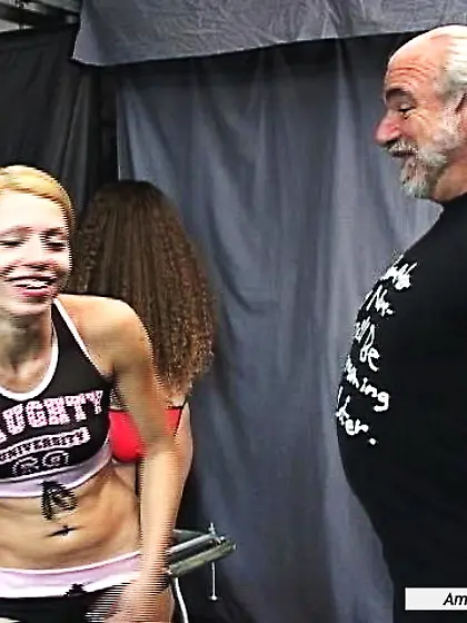 Teen amateur girl plays