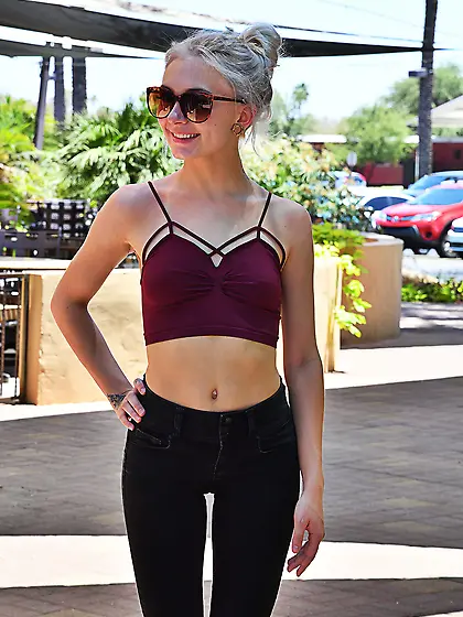 Hot female with sunglasses goes inside to flaunt tits and penetr