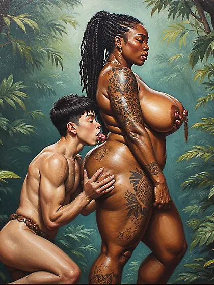 Young Asian Boy ends up with African Warrior