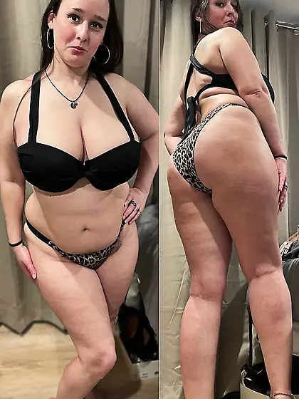 Sexy Wife showing off her bikinis