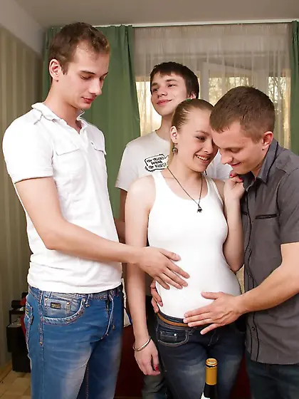 Amateur gal with a tight hole is going to get fucked by everyone