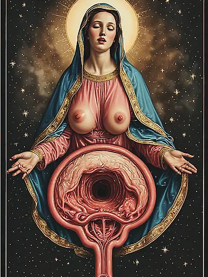 Mary,  Ready For Insemination By God,  Her Son