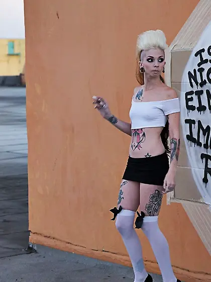 Picking thin blonde slut