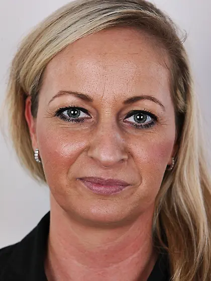 Curvy blonde mom firm