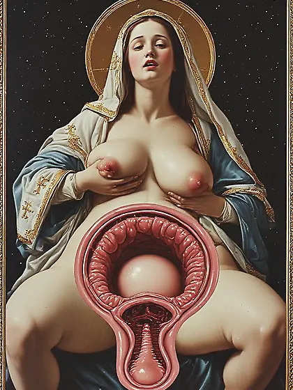Mary,  Ready For Insemination By God,  Her Son